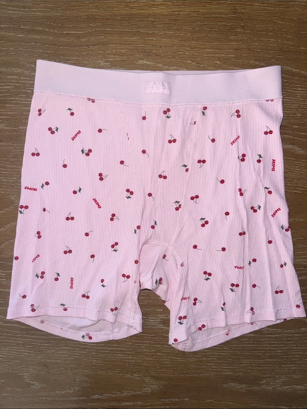 SKIMS Cotton Rib Boxer in Pink Cherry Print